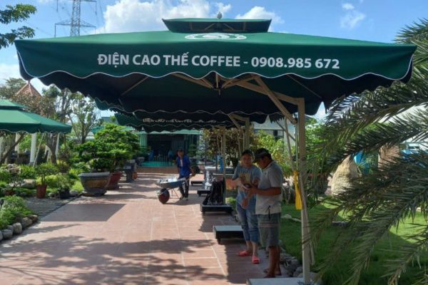 dù che quán cafe long khánh